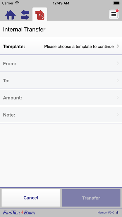 FirsTier Bank Biz Screenshot