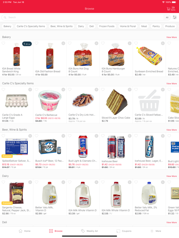 Carlie C's iPad screenshot 1 - Shopping app