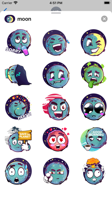 Screenshot #2 for Moon stickers & space emoji