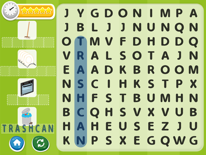 Word Search in English