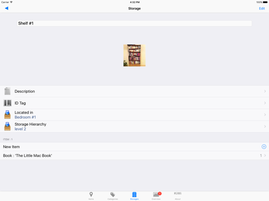 Items & Storage & Inventory iPad app afbeelding 4