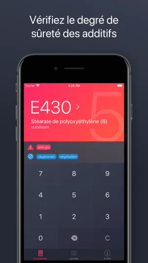 Capture d'écran de Additifs Alimentaires sur iPhone 2