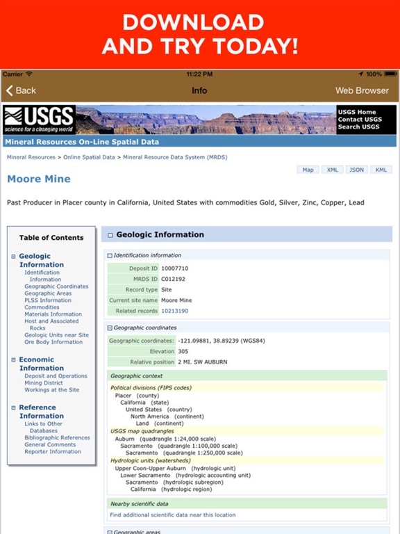 Digger's Map: Find Minerals iPad screenshot 5 - Navigation app