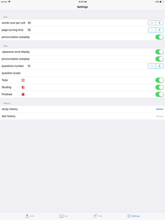 JLPT N4 Vocabulary with Voice iPad screenshot 5 - Education app