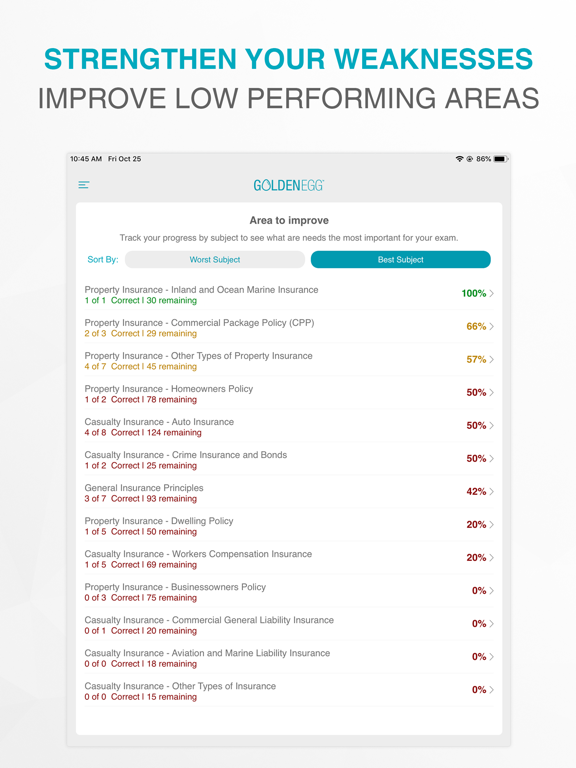 Property And Casualty Test iPad screenshot 5 - Education app