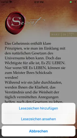 Screenshot von Das Geheimnis Täglichen Lehren auf dem iPhone 5