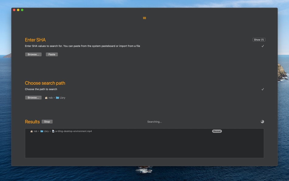 #3. ShaSearch (macOS) By: Robert Atherton