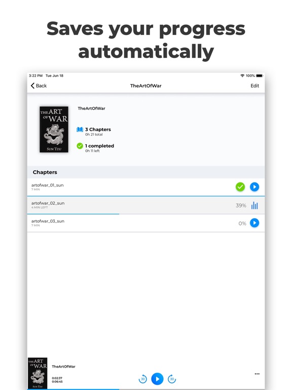 Audiobook Player SmartBook iPad screenshot 4 - Utilities app