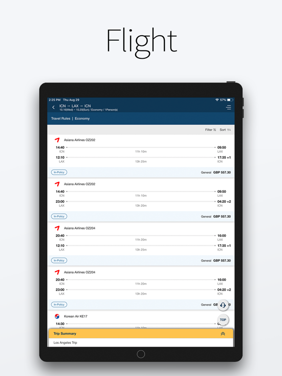 SRS Business Travel Management iPad screenshot 4 - Travel app