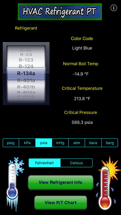 HVAC Refrigerant PT Screenshot