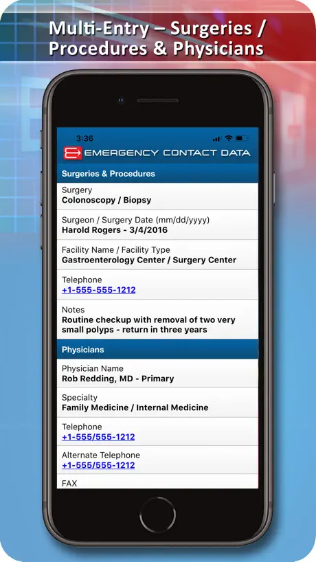 Emergency Contact Data