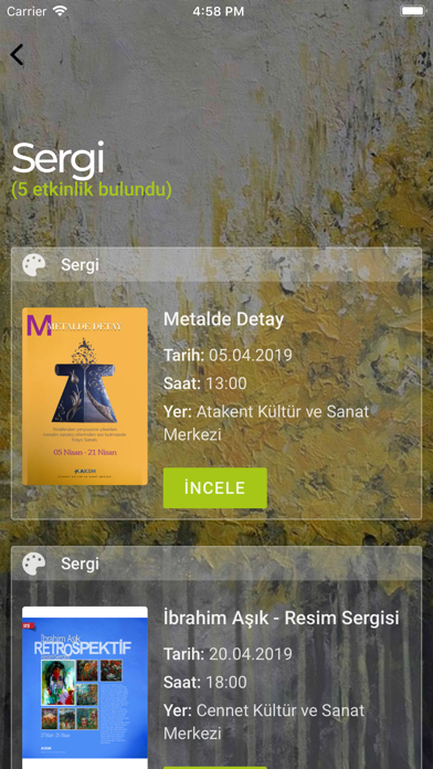 Kültür - Sanat Etkinlikleri iPhone screenshot 4 - News app