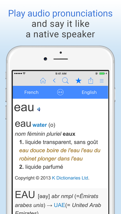 English-French Dictionary. Screenshot
