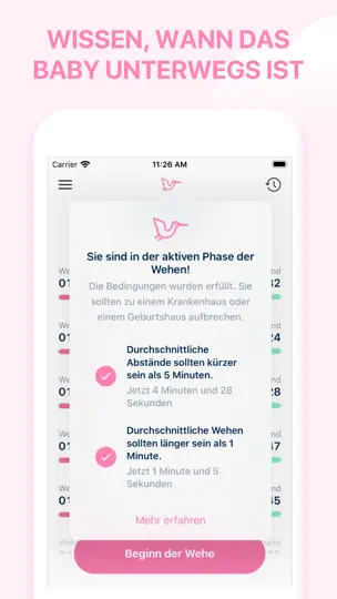 Screenshot von Storky - Wehentimer auf dem iPhone 4