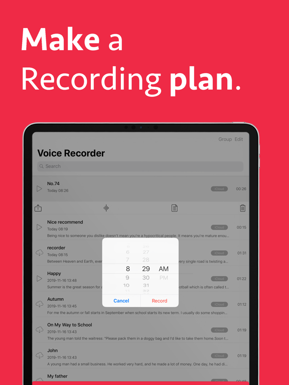 Voice Recorder - Memo + Editor iPad screenshot 5 - Productivity app