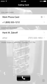 calling card iphone screenshot 1