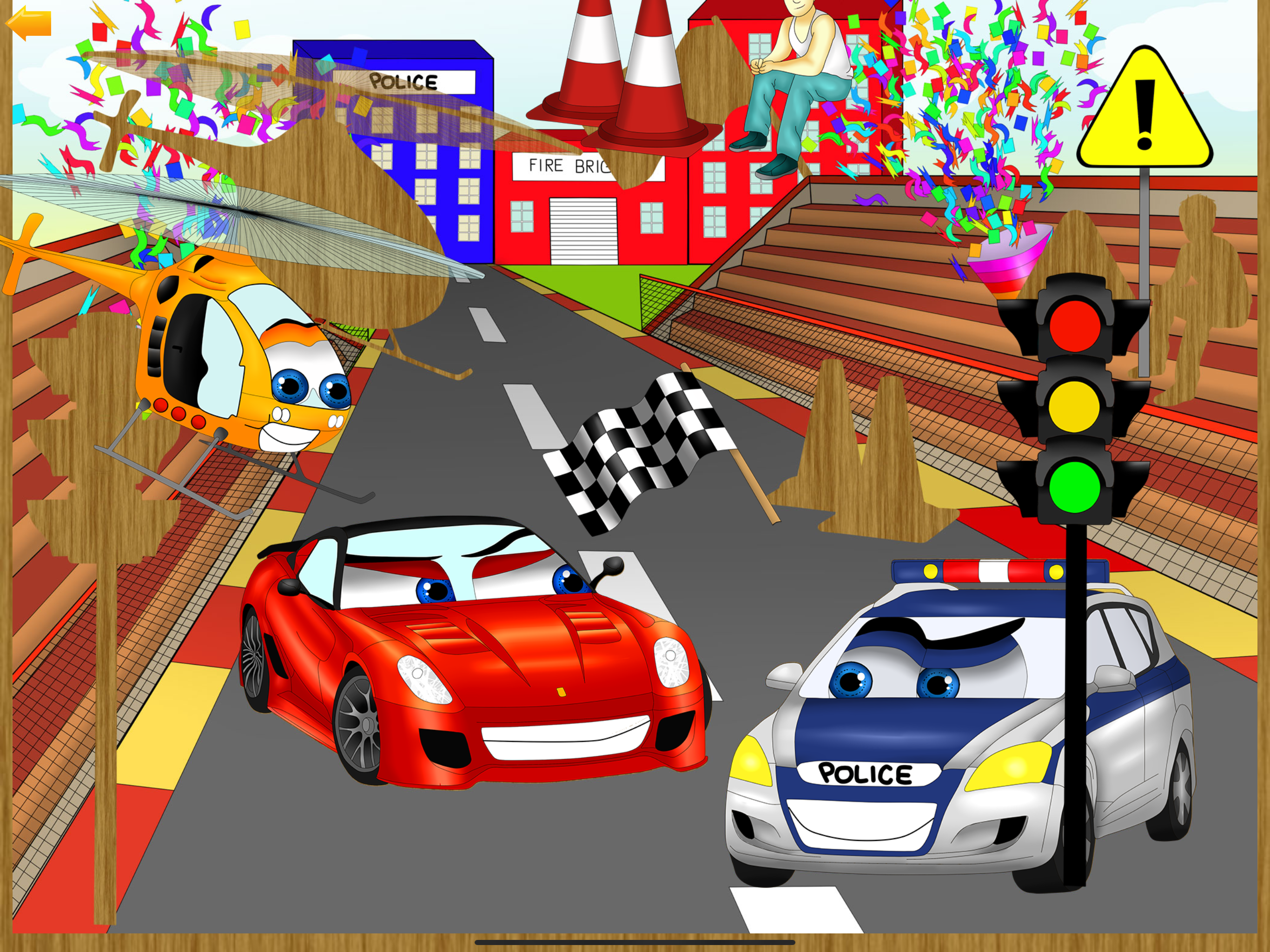 Car and dinosaur jigsaw puzzle