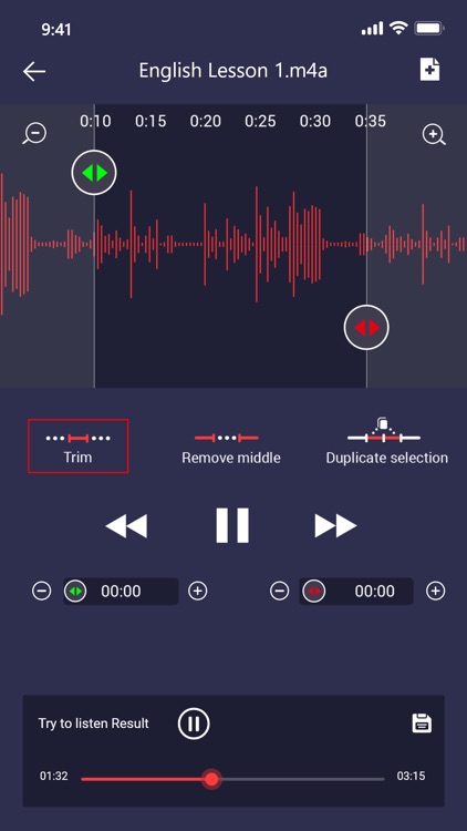 Voice recorder: Audio editor