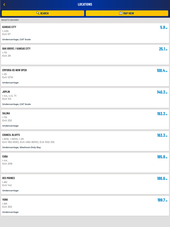 Blue Beacon Truck Wash iPad screenshot 2 - Navigation app