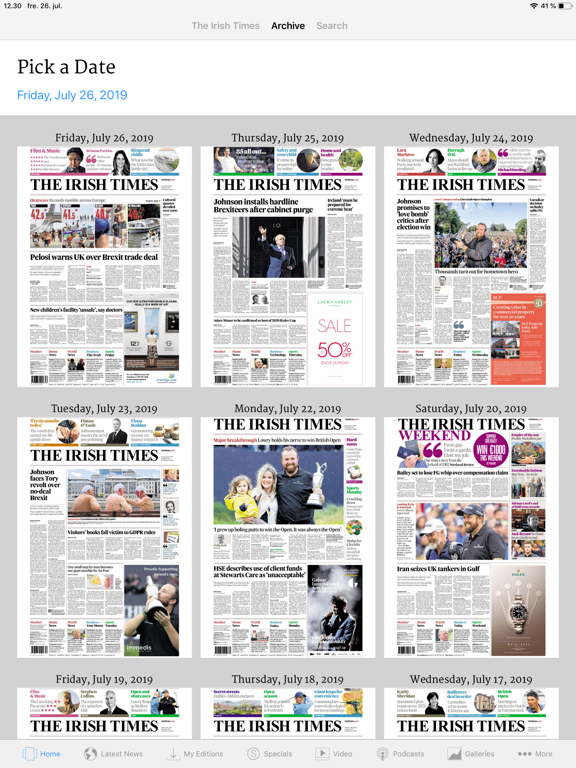 The Irish Times ePaper iPad screenshot 8 - News app
