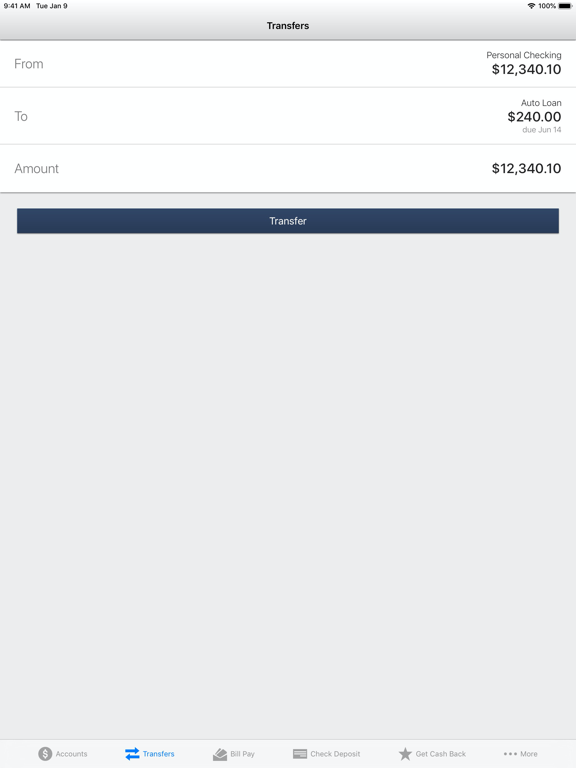5Star Bank Mobile Banking iPad screenshot 4 - Finance app