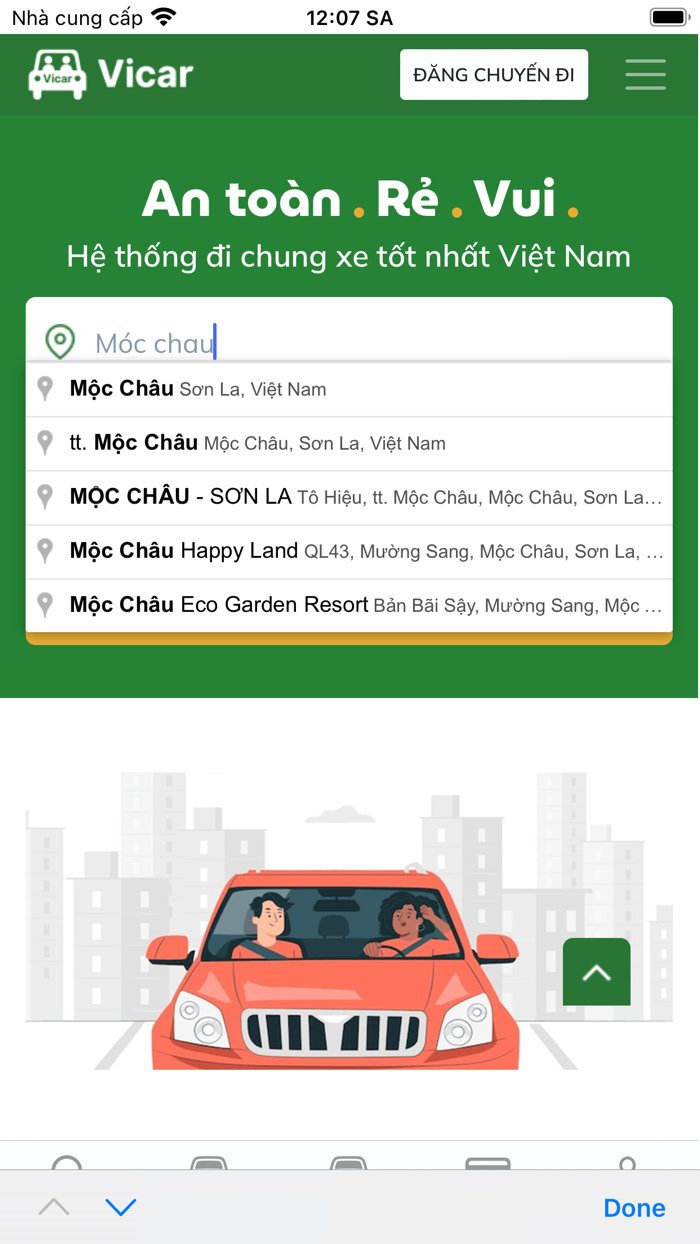 Vicar - Ứng dụng xe ghép