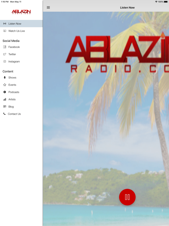 Ablazin Radio Live iPad screenshot 2 - Music app