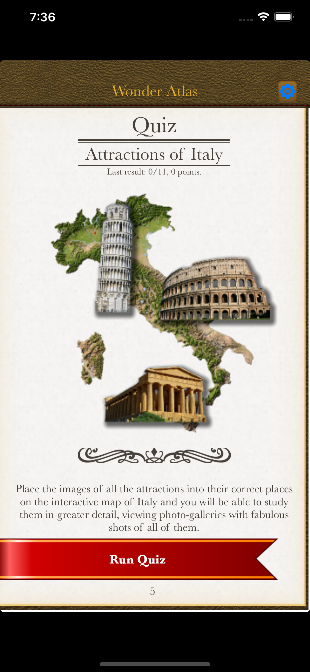 Italy. The Wonder Atlas Quiz