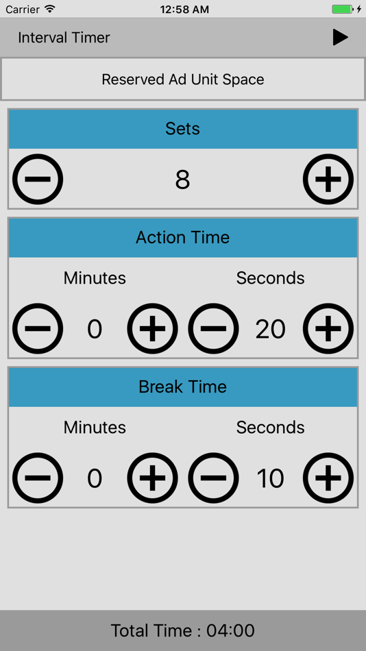 Interval Timer - Just SW - 1.1 - (iOS)