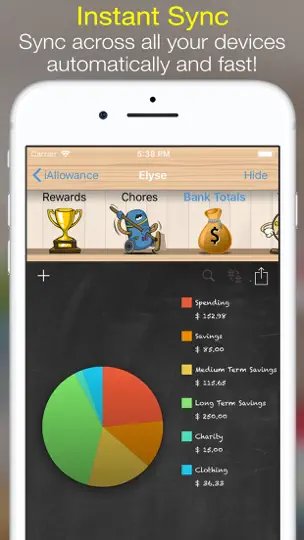 Captura de pantalla de IAllowance (Chores Allowances) en iPhone 5