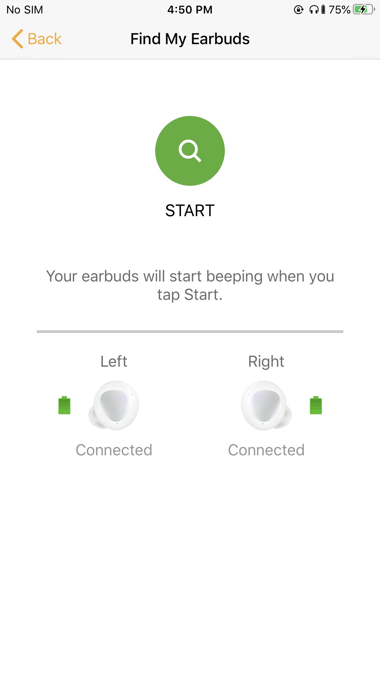 Screenshot do app Samsung Galaxy Buds+