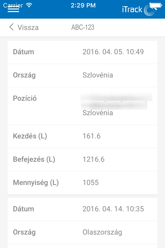 iTrack Nyomkövetés screenshot 4