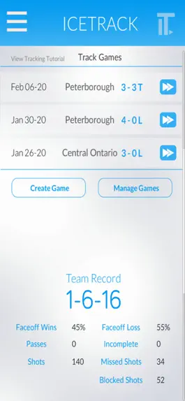 Game screenshot Icetrack Hockey Stats apk