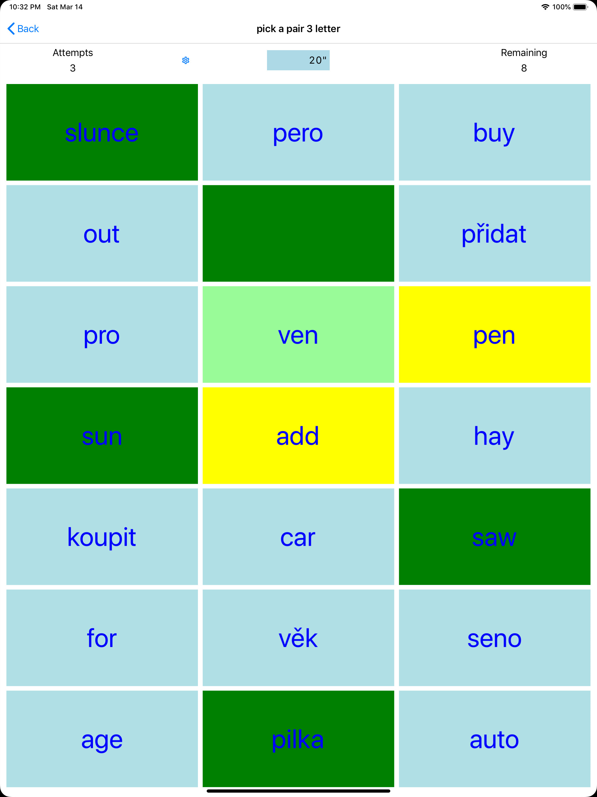 PickAPair Czech - English