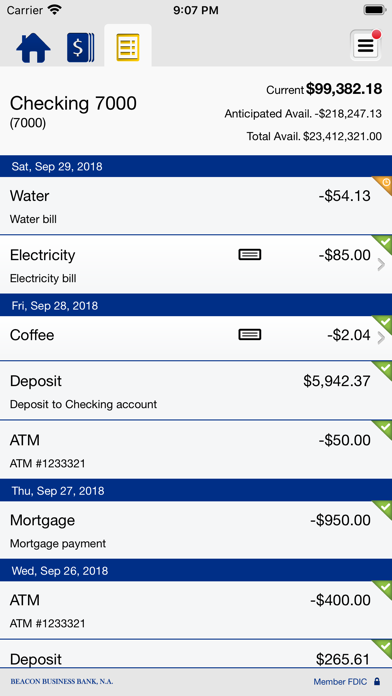 Beacon Business Bank Biz Screenshot