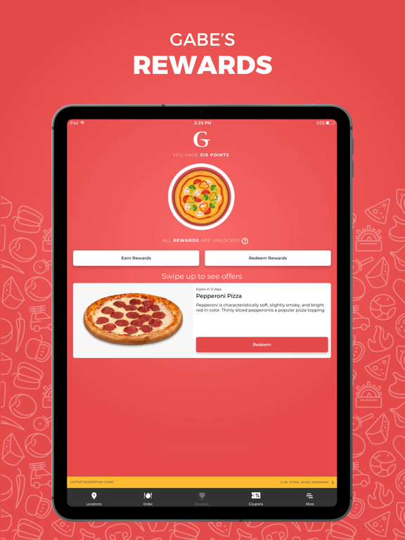 Gabriel Pizza iPad screenshot 1 - Food & Drink app