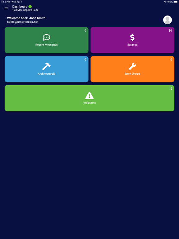 Smartwebs Portal iPad screenshot