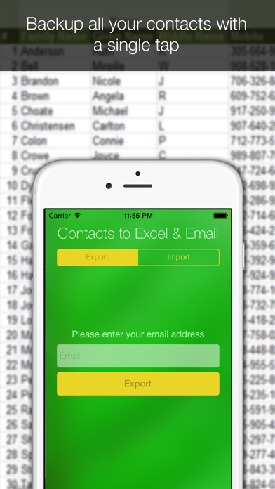 Screenshot #1 pour Contacts Backup for Excel