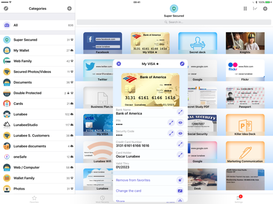 oneSafe+ password manager iPad app afbeelding 1