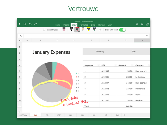 Microsoft Excel iPad app afbeelding 2