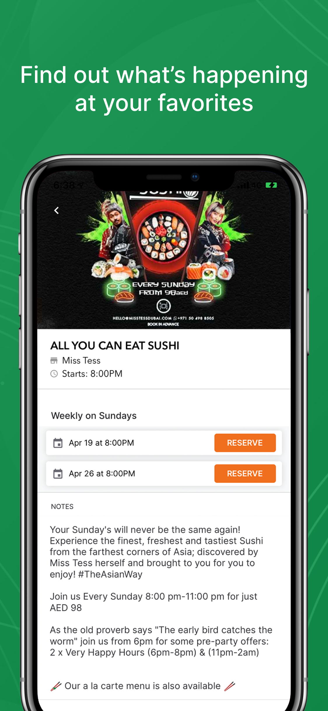 Eat App: Restaurant Bookings