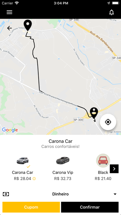 Carona Car - Passageiro iPhone screenshot 2