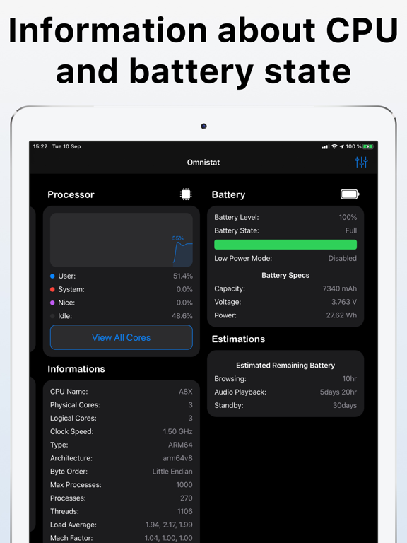 Omnistat 2 iPad screenshot 5 - Utilities app