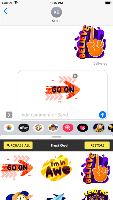 Screenshot #2 pour Trust God Stickers