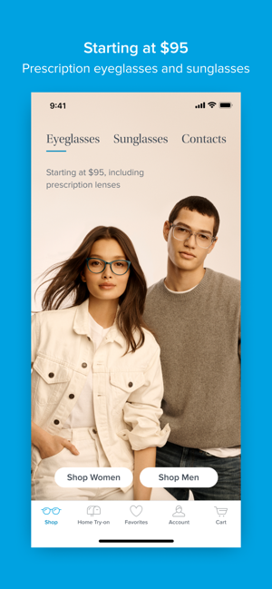 prescription glasses try on at home