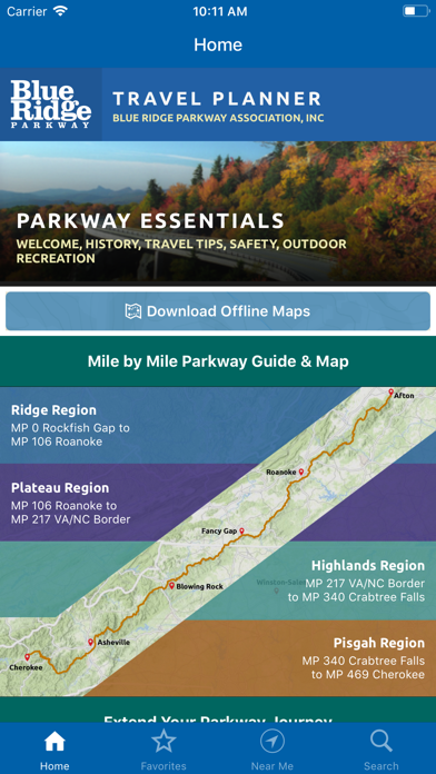 Blue Ridge Pkwy Travel Planner Screenshot