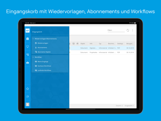 enaio® mobile iPad screenshot