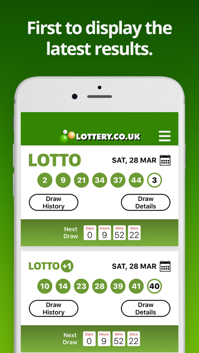 Irish Lotto Results Screenshot