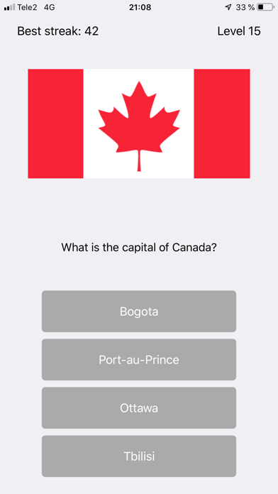 Screenshot #2 pour Capital City Quiz World Flags