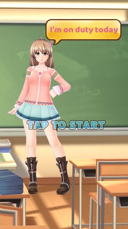 Girl Clean Blackboard